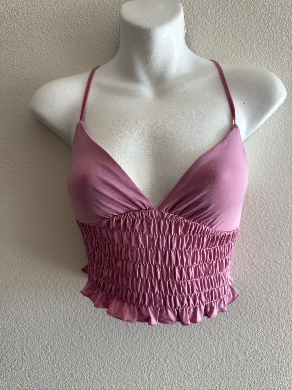 Urban Outfitters Mauve Ruched Crop Top